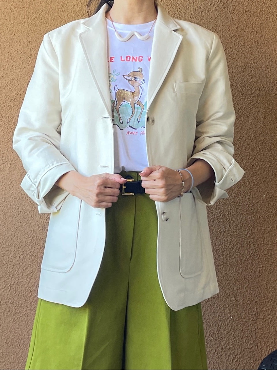 Cotton Blend Double Weave Blazer