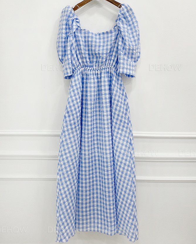 Seersucker Gingham Check Dress