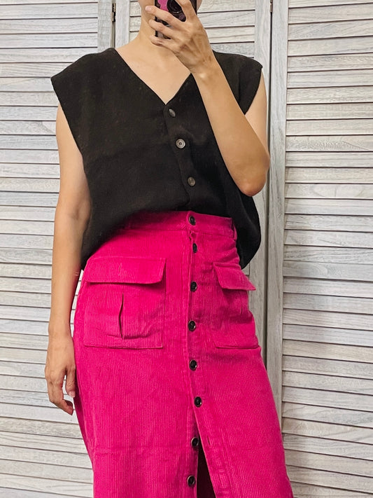 <Abi + Ari Black Label> Corduroy Long Skirt