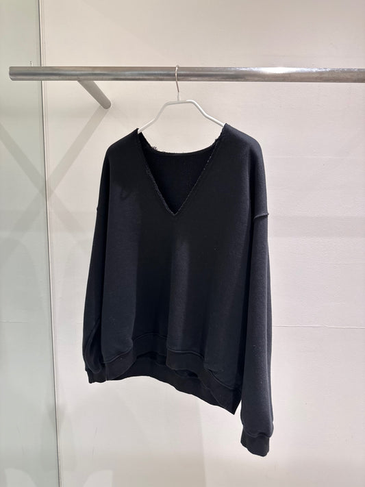<Essential> Cut Off V-neck Sweatshirt