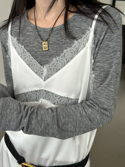 Lacey Satin Slip Dress