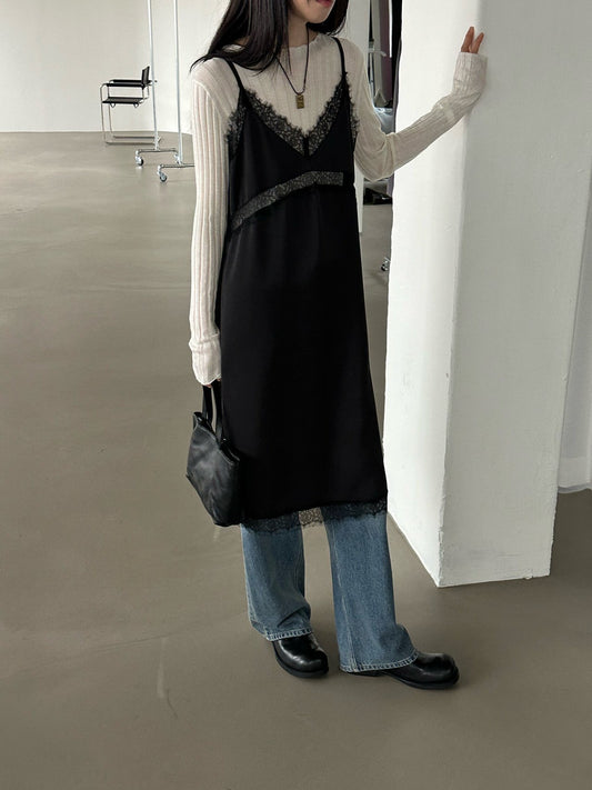 Lacey Satin Slip Dress