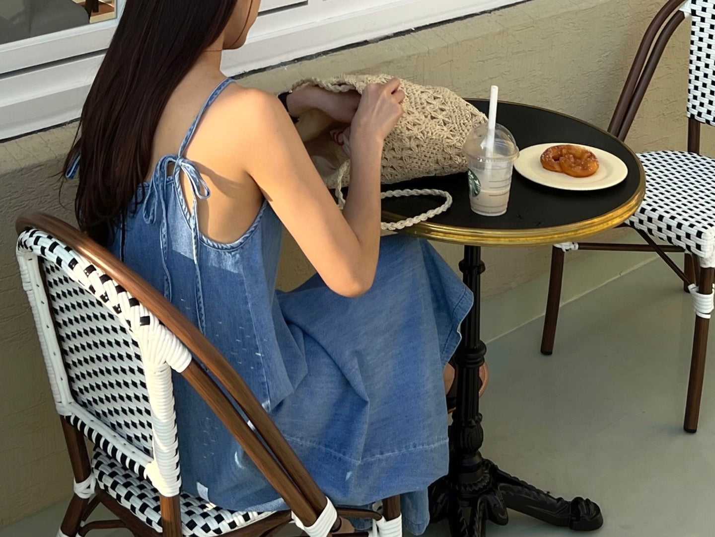 <Black Label> Away Denim Slip Maxi Dress