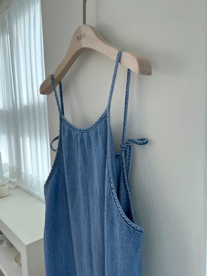 <Black Label> Away Denim Slip Maxi Dress