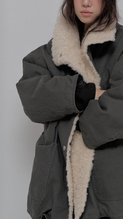 Wool Fleece Lined Reversible Jacket