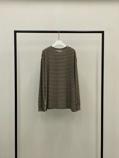 <Essential> Cotton Stripe Boyfriend T