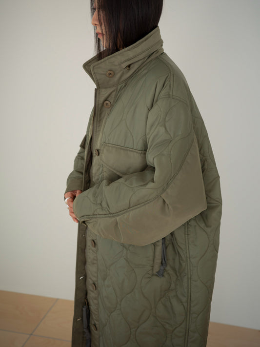 Military Quilting Long Jacket