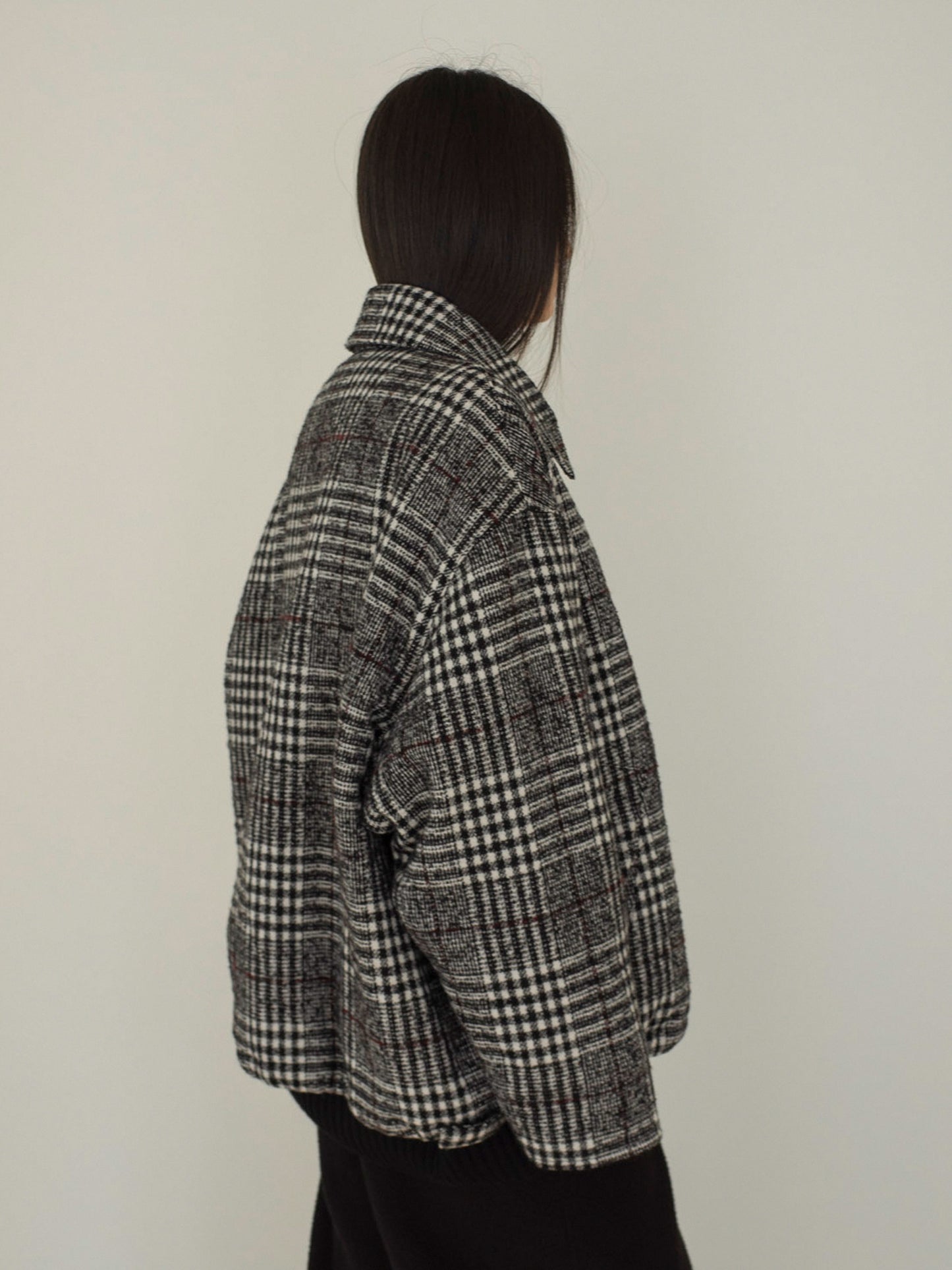 Wool Plaid Short coat