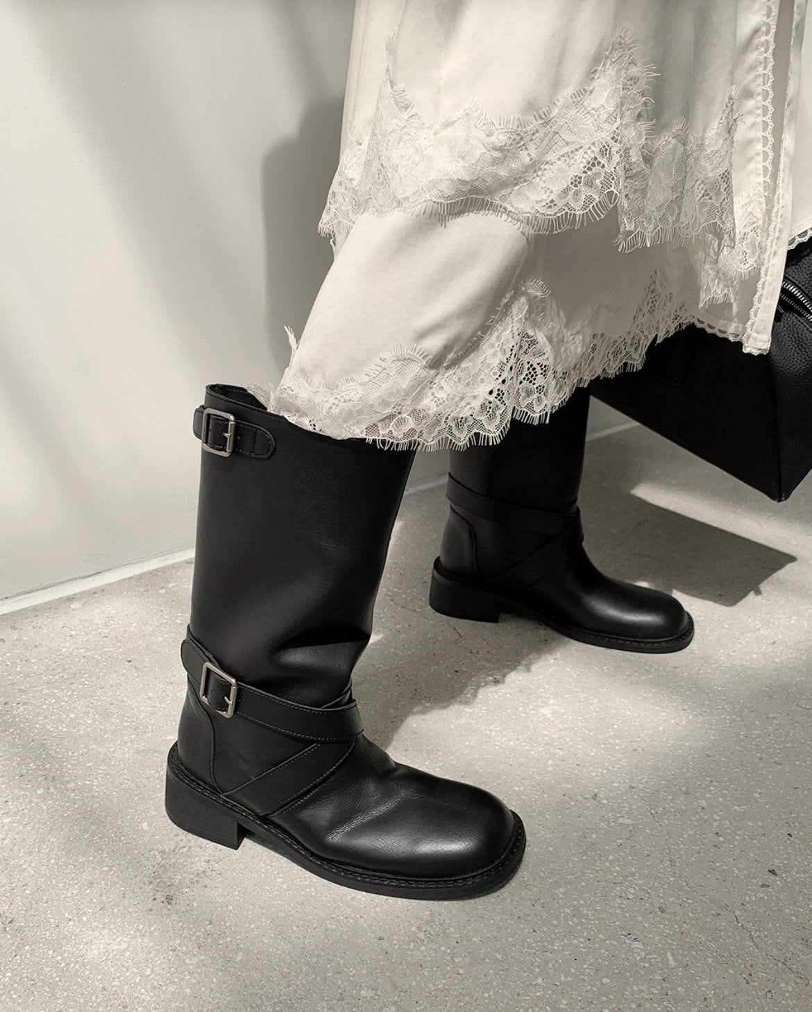 Satin Layered Skirt with Lace Trims