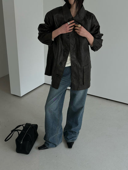 Semi Wide Relaxed Straight Leg Denim