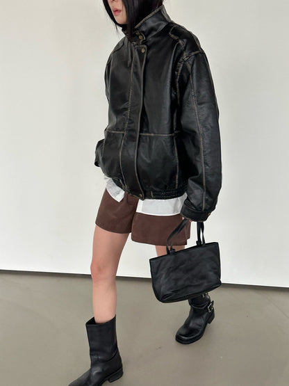 Vintage Vegan Leather Jacket