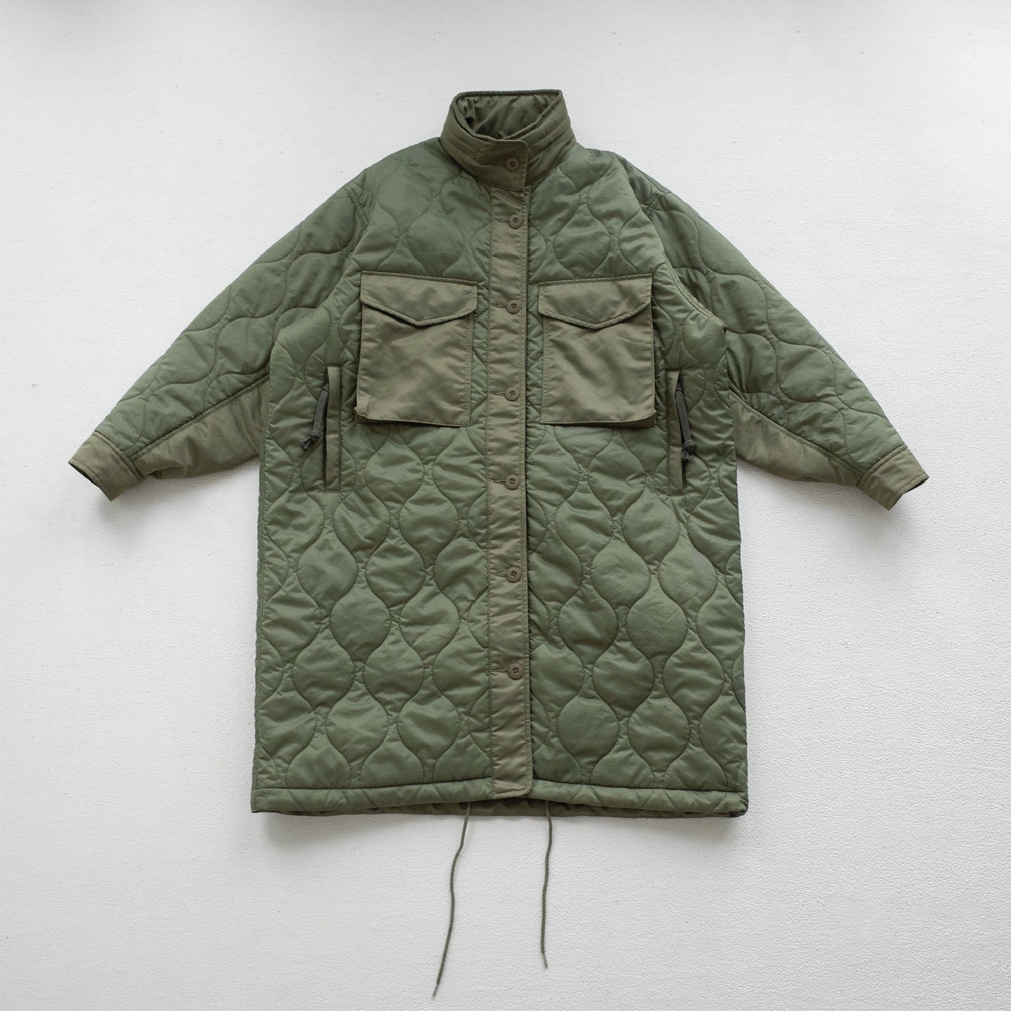 Military Quilting Long Jacket