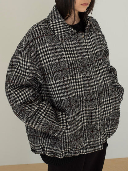 Wool Plaid Short coat