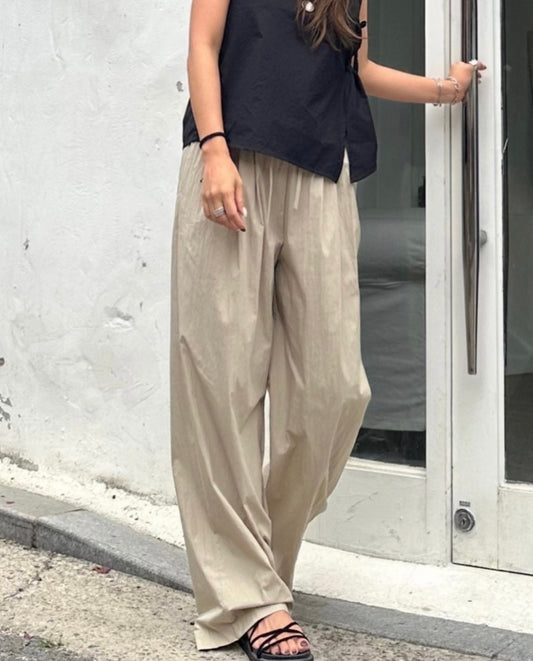 Nylon Wide Leg Leisure Slacks