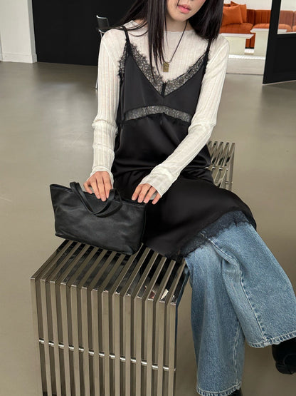 Lacey Satin Slip Dress