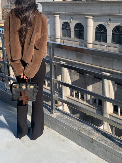 Mink Fleece Lined Knit Pants up