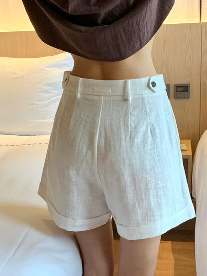 Linen Roll Up Shorts