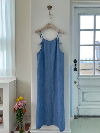 <Black Label> Away Denim Slip Maxi Dress
