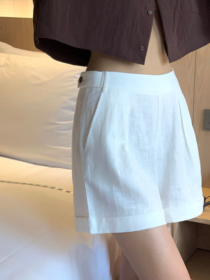 Linen Roll Up Shorts