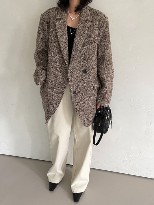 Wool Herringbone Blazer Coat