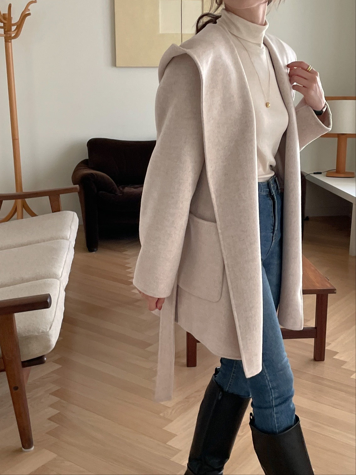 Hooded Robe Handmade Coat