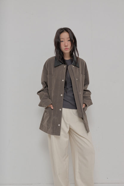 <Pre-Order> Faux Suede Barn Jacket