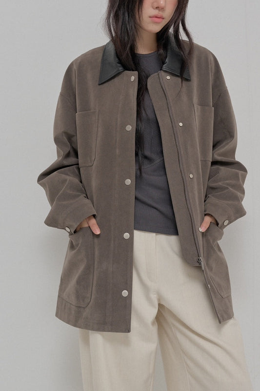 <Pre-Order> Faux Suede Barn Jacket