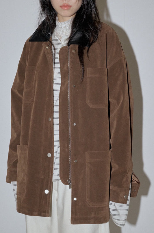 <Pre-Order> Faux Suede Barn Jacket