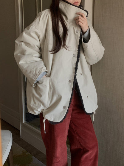 Wool Fleece Lined Reversible Jacket