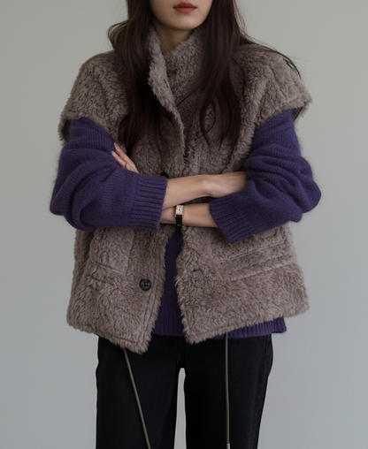 Reversible Wool Shearling Vest