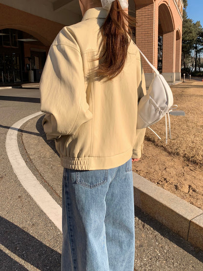 Soft Vegan Leather Bomber Jacket