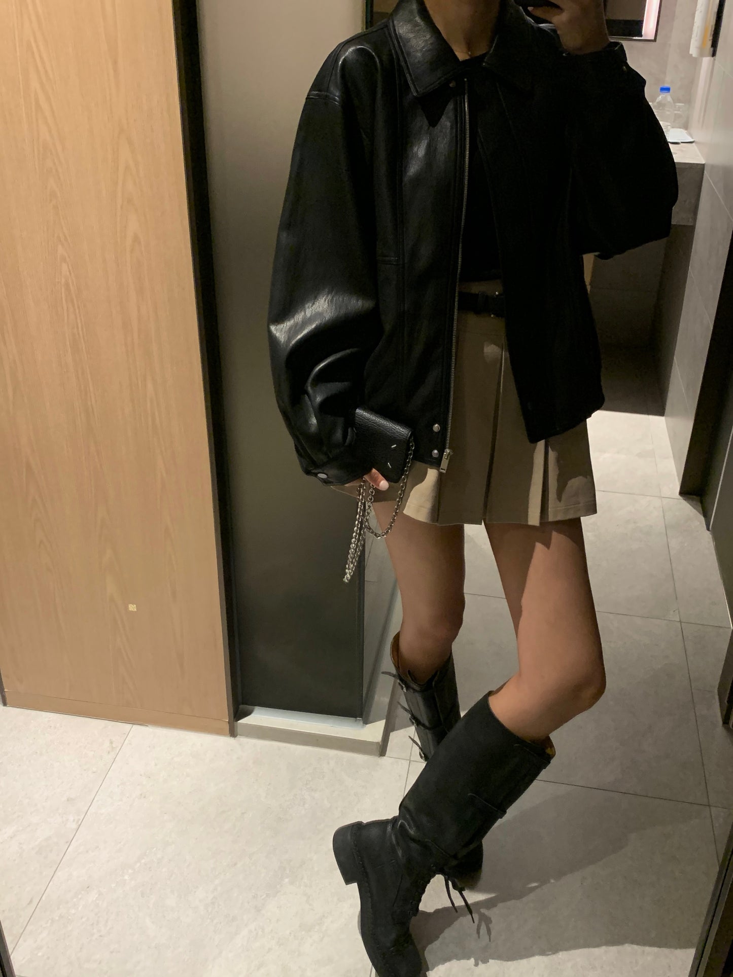 Soft Vegan Leather Bomber Jacket