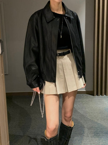 Soft Vegan Leather Bomber Jacket