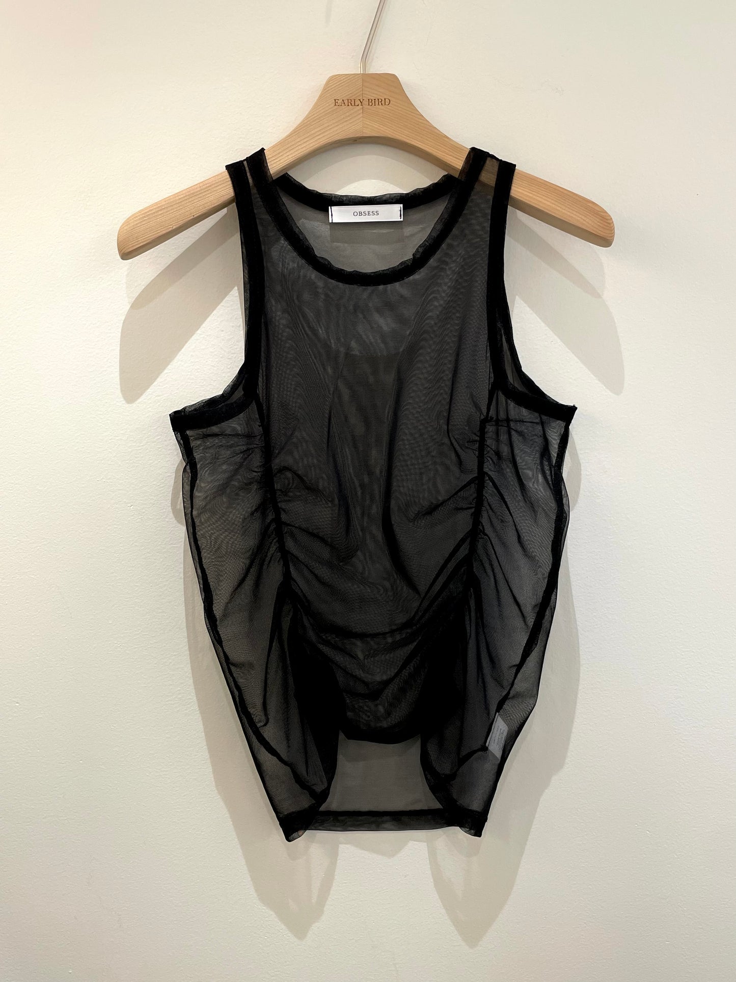 Shirring Tulle Tank Top