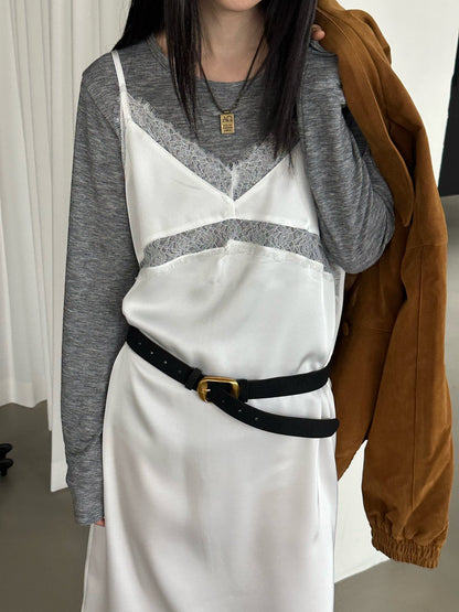 Lacey Satin Slip Dress