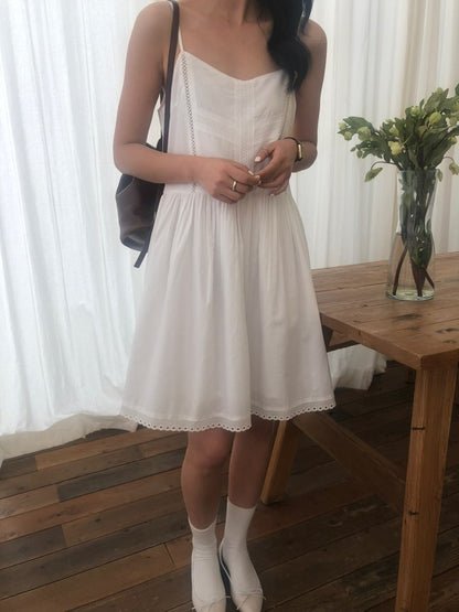 Lace Trimmed Slip Mini Dress