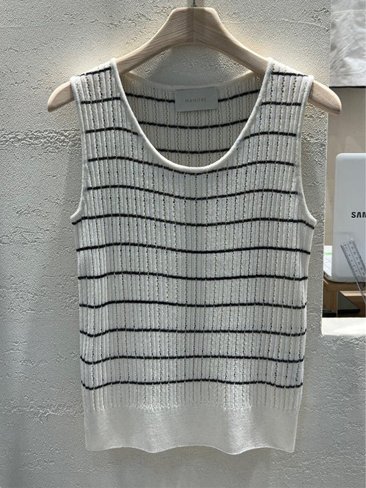 Pointelle Linen/Rayon Knit top