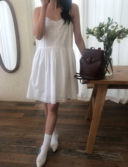 Lace Trimmed Slip Mini Dress