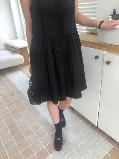 Lace Trimmed Slip Mini Dress