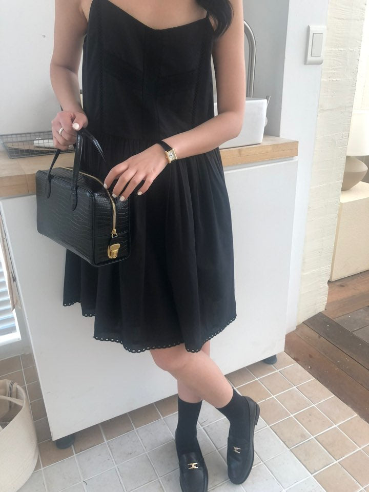 Lace Trimmed Slip Mini Dress