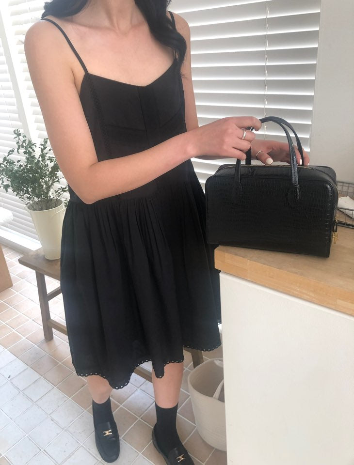 Lace Trimmed Slip Mini Dress