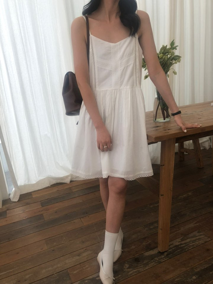 Lace Trimmed Slip Mini Dress