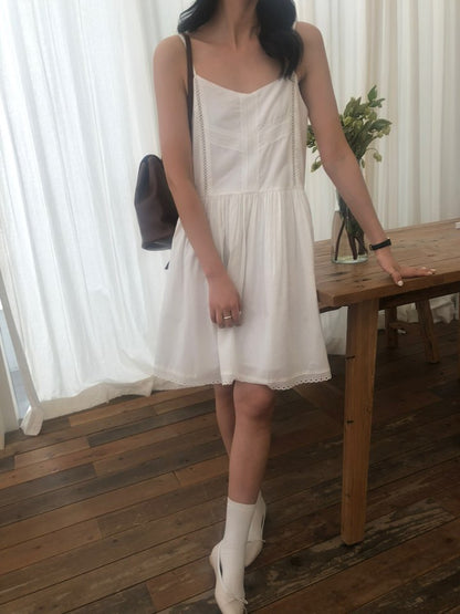 Lace Trimmed Slip Mini Dress