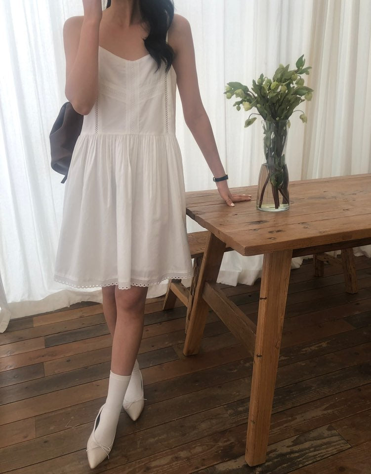 Lace Trimmed Slip Mini Dress