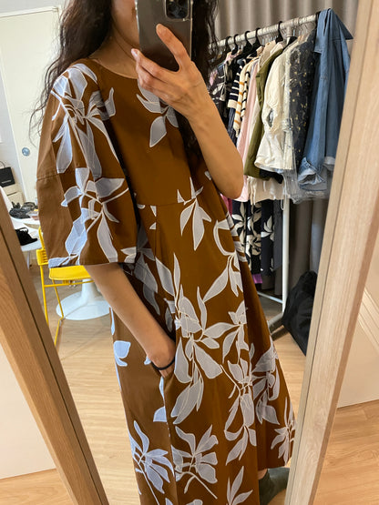 Tulip Printed Cotton Shift Dress