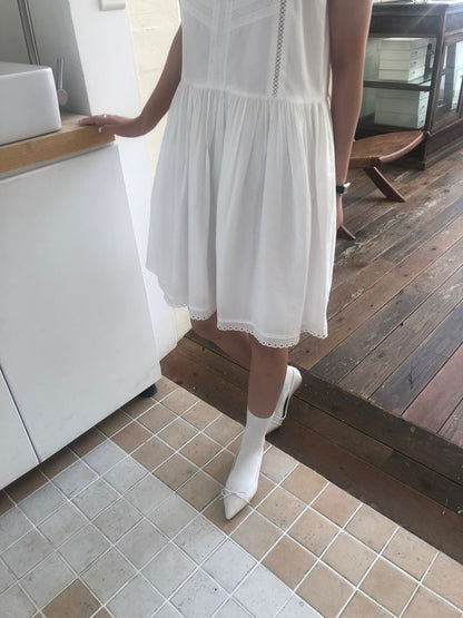 Lace Trimmed Slip Mini Dress