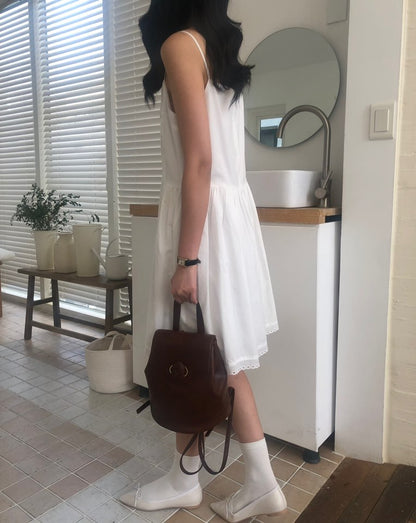 Lace Trimmed Slip Mini Dress