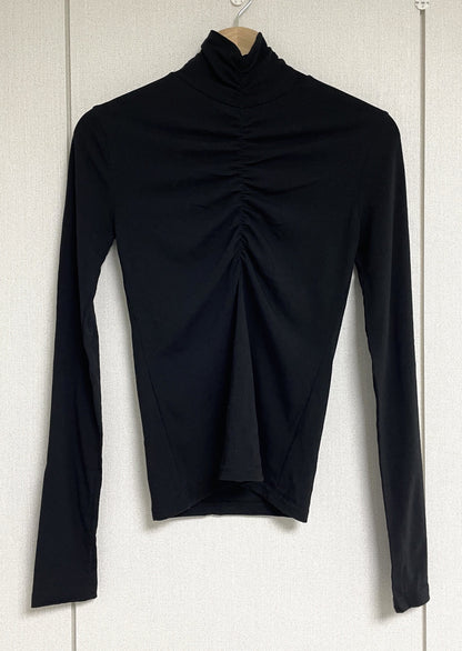 Shirred Turtleneck