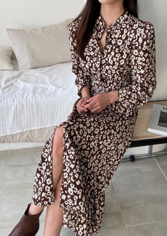 Pansy Printed Shirt Dress