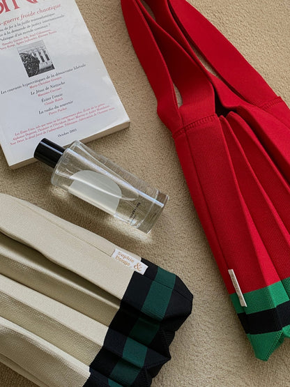 Small Stripe Pleats Tote